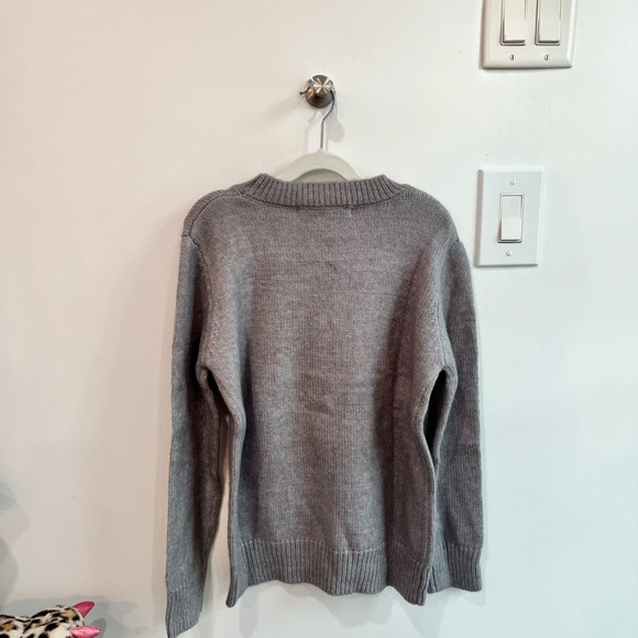 Vintage Havana Girls Cable-knit Grey Sweater with Skull Size L/14 - Picture 2 of 4